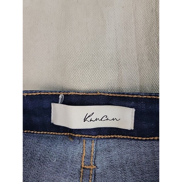 KanCan Jeans Womens 7 27 28x26 Crop Button Fly Stretch Crop Dark Blue Cuffed EUC - Picture 9 of 14